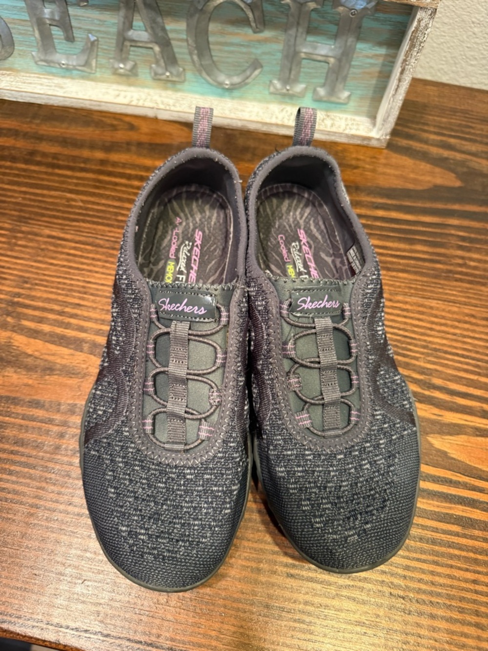 Skechers Womens Active Breathe Easy Fortune knit Slip On Sneaker Gray Sz 7 - Picture 5 of 7
